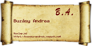 Buzásy Andrea névjegykártya